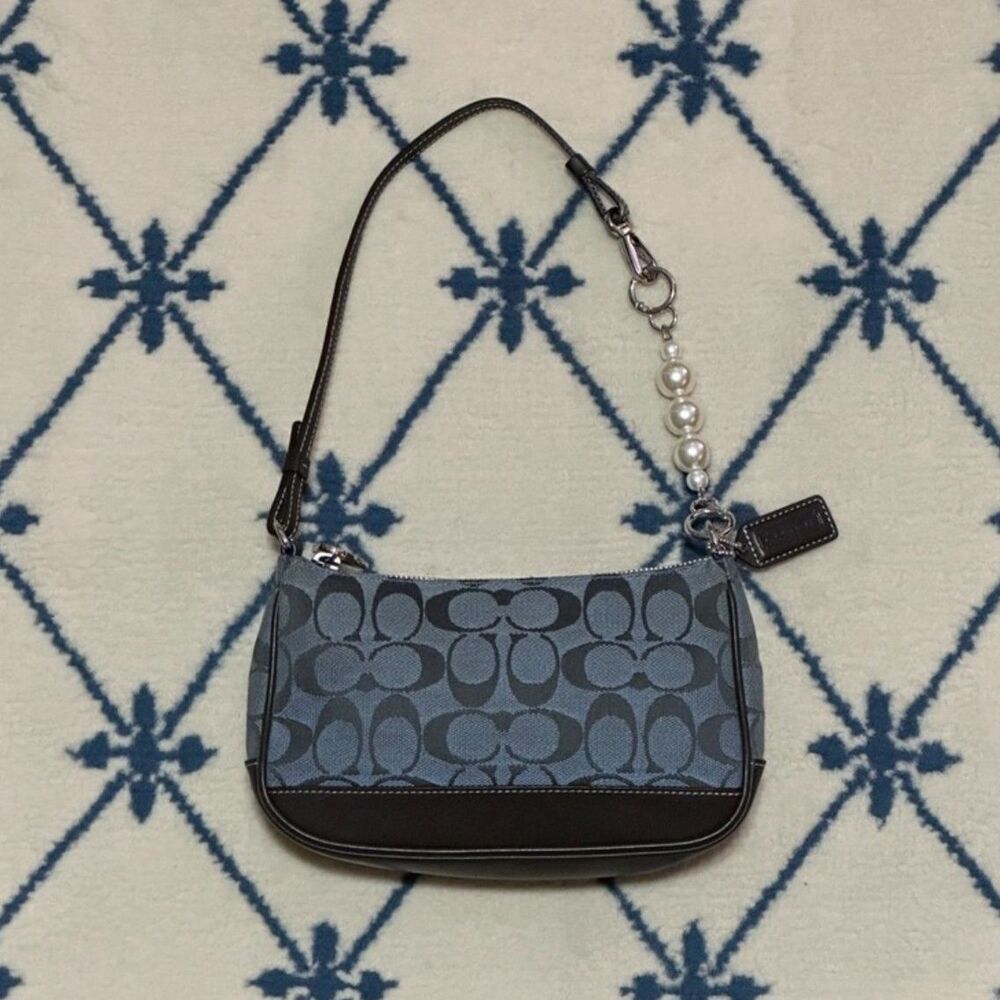 Coach Vintage Y2K Demi Signature Shoulder Bag 2003 6094 - Blue/Brown
